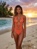 Monokini crochet corail fait main